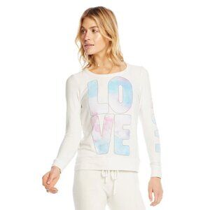 Chaser Love Graphic Print Cream Pullover Sweatshirt Size 1X